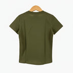 Only t-shirt mezza manica bambina verde con stampa
