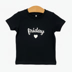 Only t-shirt mezza manica con scritta Friday bambina nera - Abbigliamento bambini firmato | CDifferent Outlet