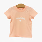 Only t-shirt mezza manica con scritta Saturday bambina rosa salmonato - Abbigliamento bambini firmato | CDifferent Outlet