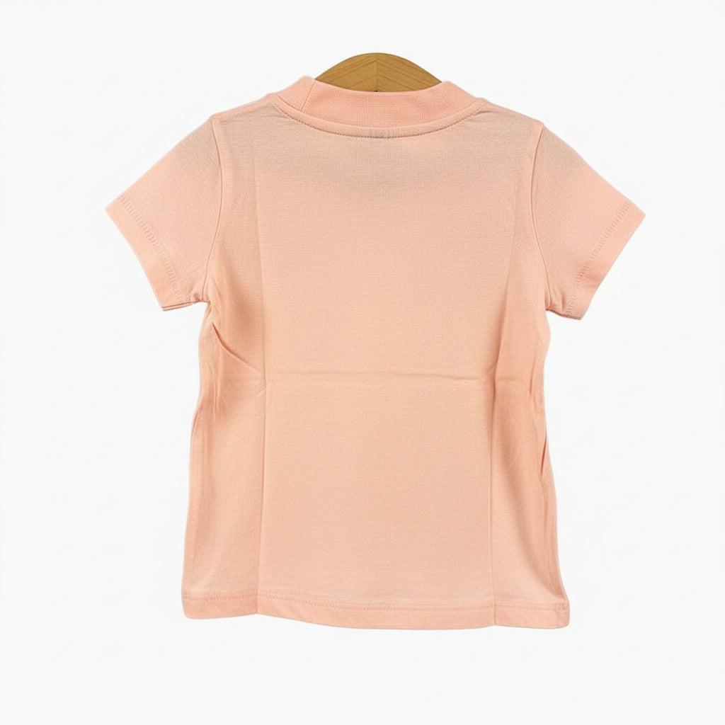 Only t-shirt mezza manica con scritta Saturday bambina rosa salmonato