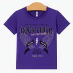 Only t-shirt mezza manica con stampa bambina viola - Abbigliamento bambini firmato | CDifferent Outlet