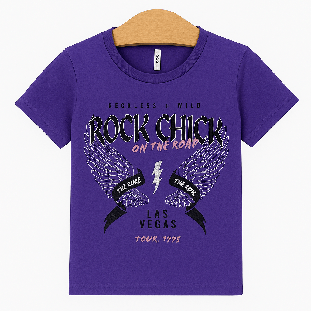 Only t-shirt mezza manica con stampa bambina viola