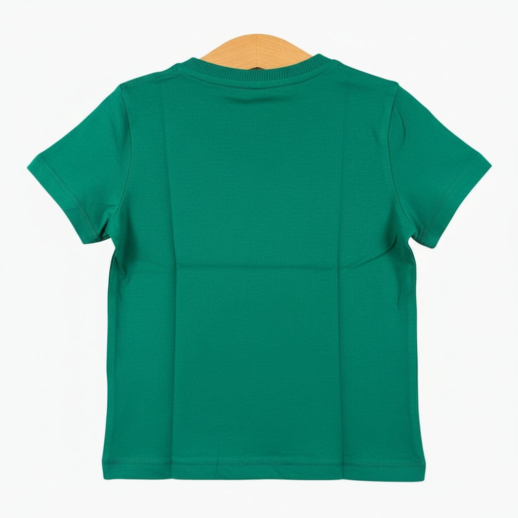 Only t-shirt mezza manica scritta con strass bambina verde