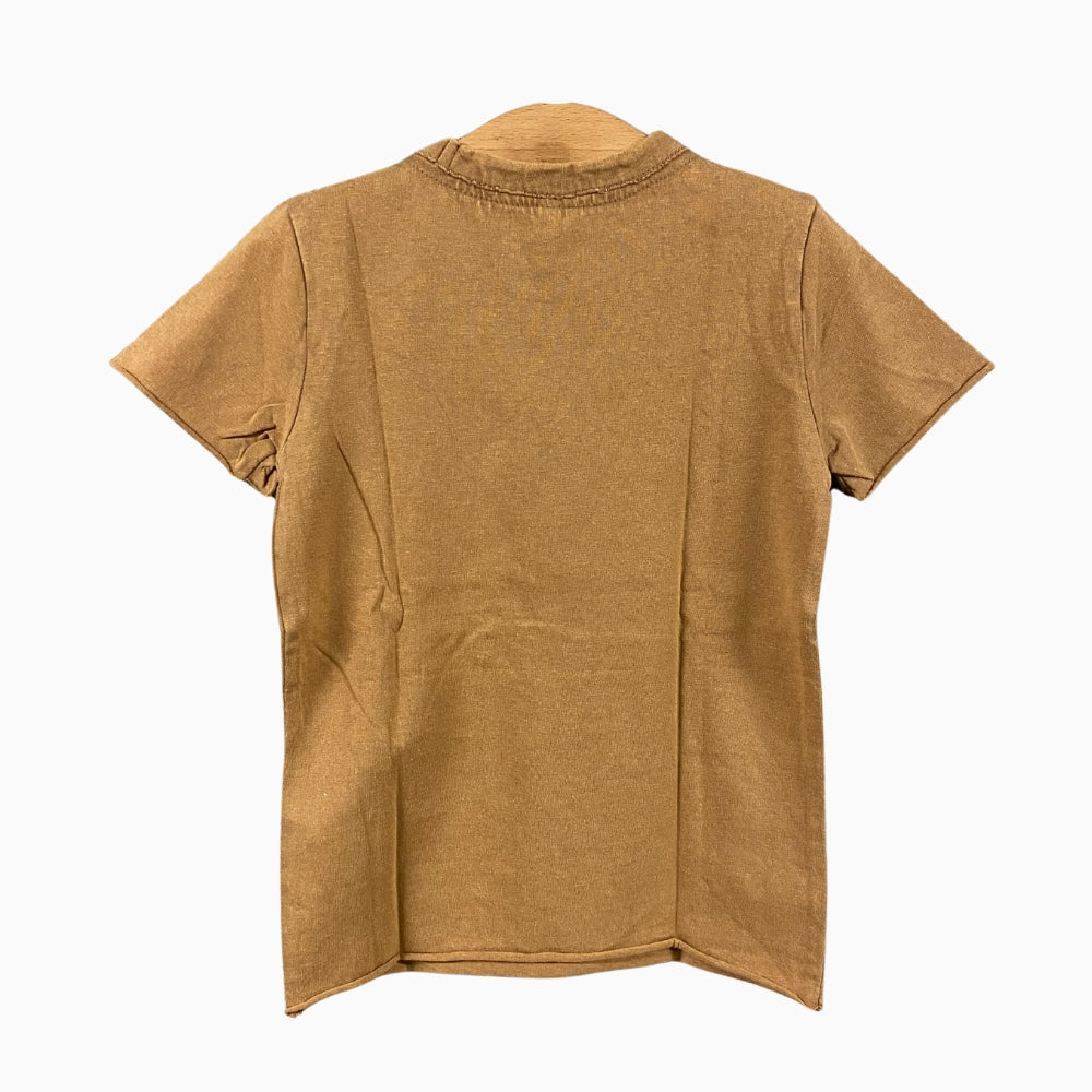 Only t-shit mezza manica bambina marrone con stampa - Abbigliamento bambini firmato | CDifferent Outlet