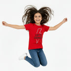 People t-shirt mezza manica bambina rossa con stampa "Let's dance" - Abbigliamento bambini firmato | CDifferent Outlet