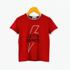 People t-shirt mezza manica bambina rossa con stampa "Let's dance" - Abbigliamento bambini firmato | CDifferent Outlet