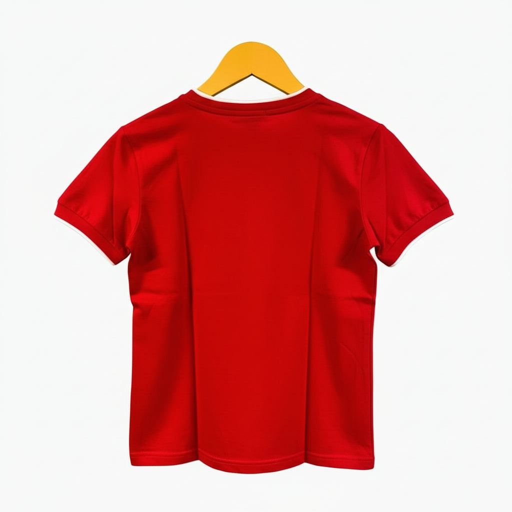 People t-shirt mezza manica bambina rossa con stampa "Let's dance"