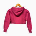 People felpa con cappuccio cropped bambina fucsia