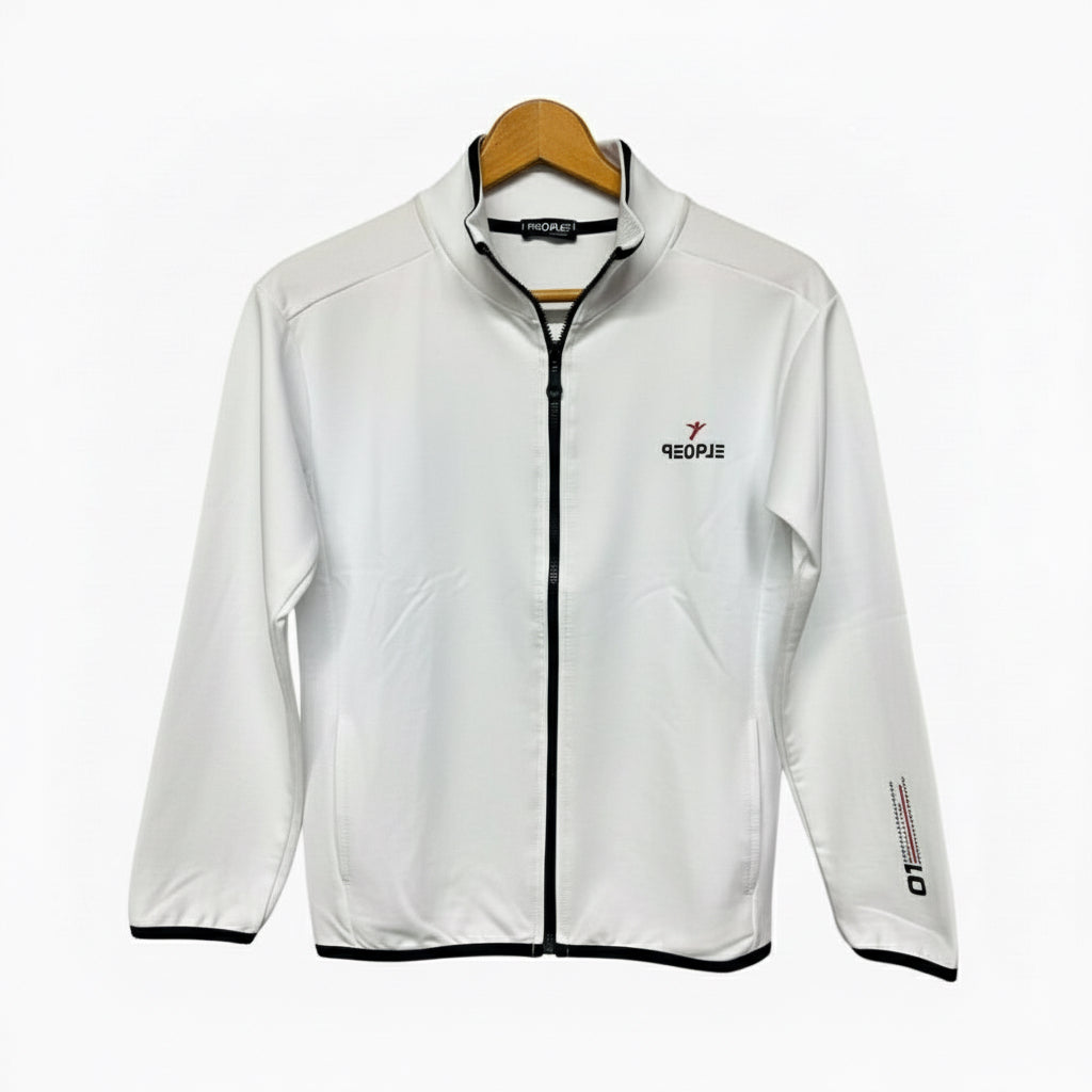 People felpa con zip bambino bianca