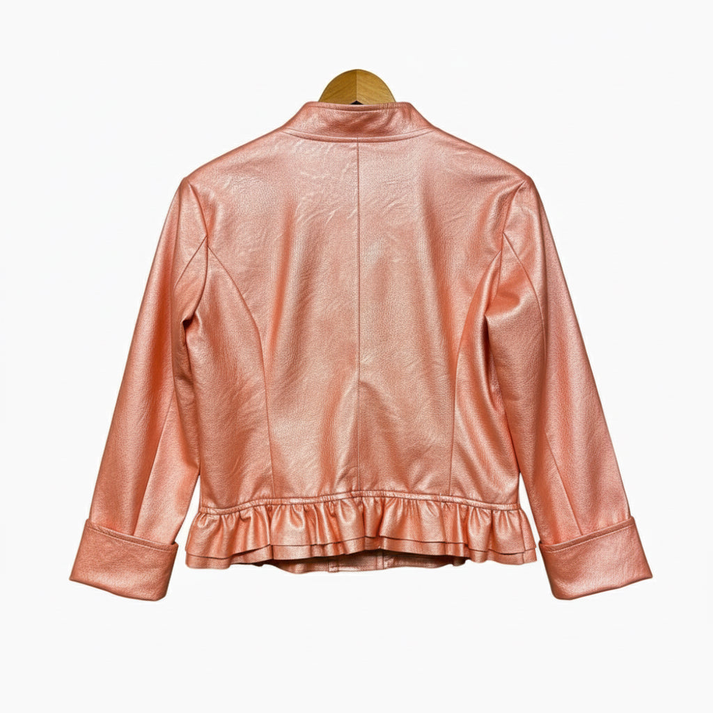 People giacca in ecopelle bambina salmone