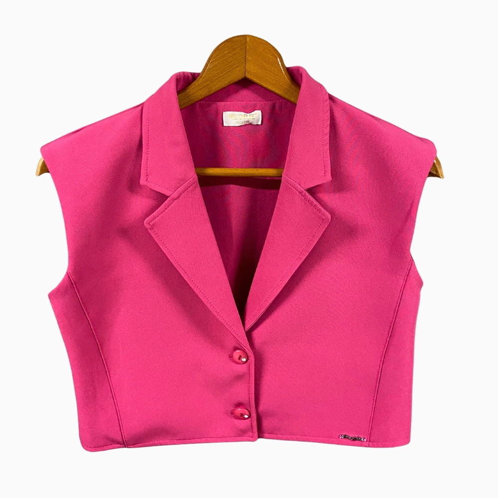 People gilet cropped bambina fucsia