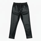 People leggings bambina felpato in ecopelle nero - Abbigliamento bambini firmato | CDifferent Outlet