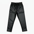 People leggings bambina felpato in ecopelle nero - Abbigliamento bambini firmato | CDifferent Outlet