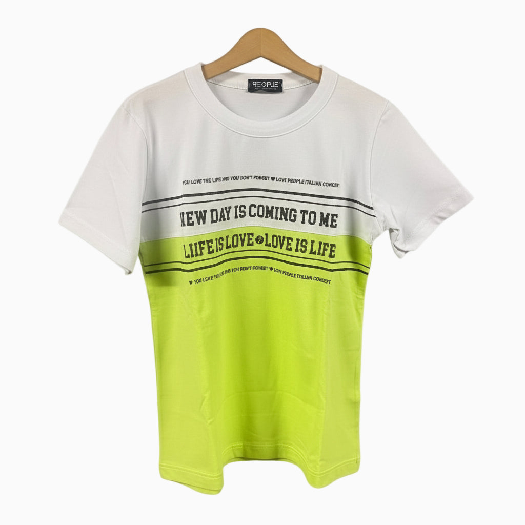 People t-shirt manica corta bambina fluo