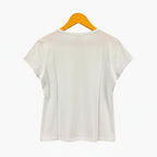 People t-shirt mezza manica bianca bambina con paillettes fucsia