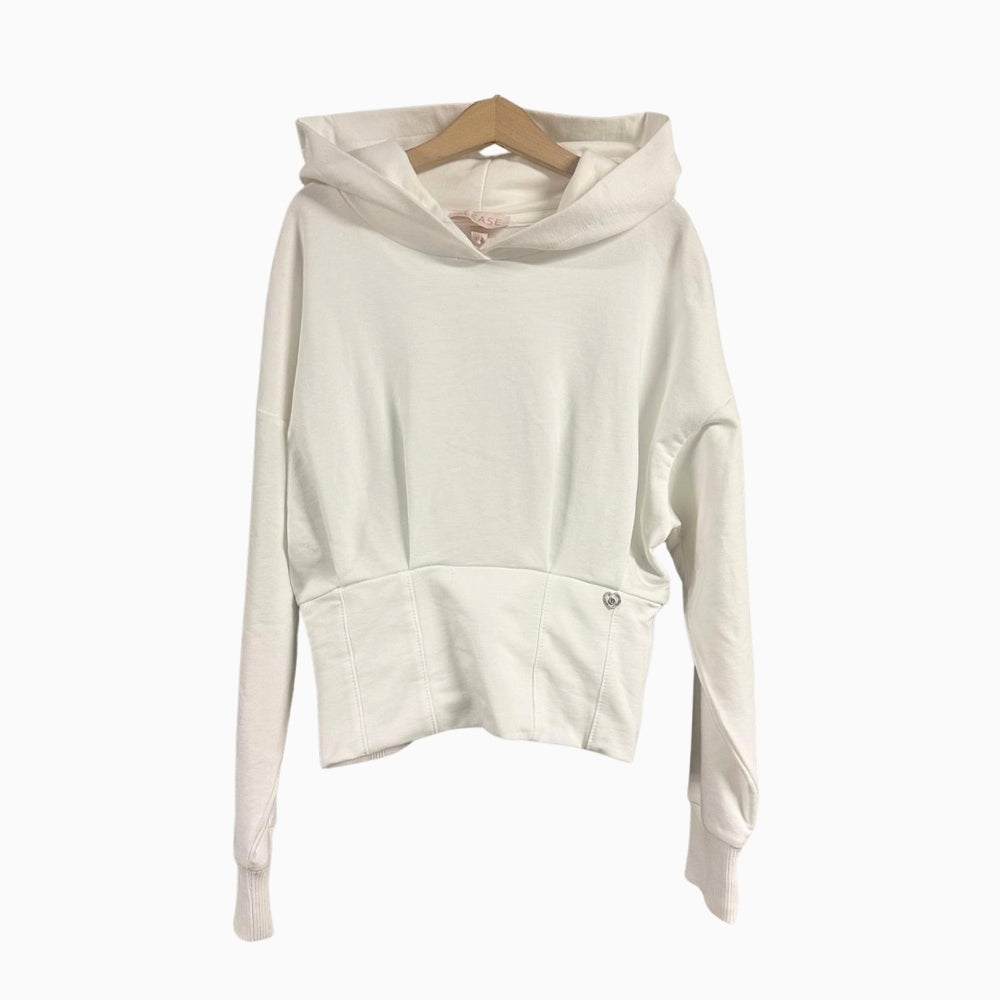 Please felpa con cappuccio bambina bianca