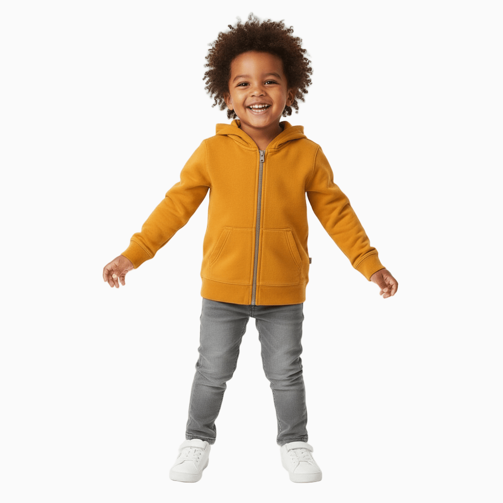 Please felpa con cappuccio bambino arancione