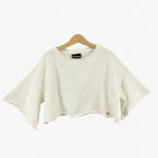 Please felpa cropped bambina bianca maniche ampie - Abbigliamento bambini firmato | CDifferent Outlet