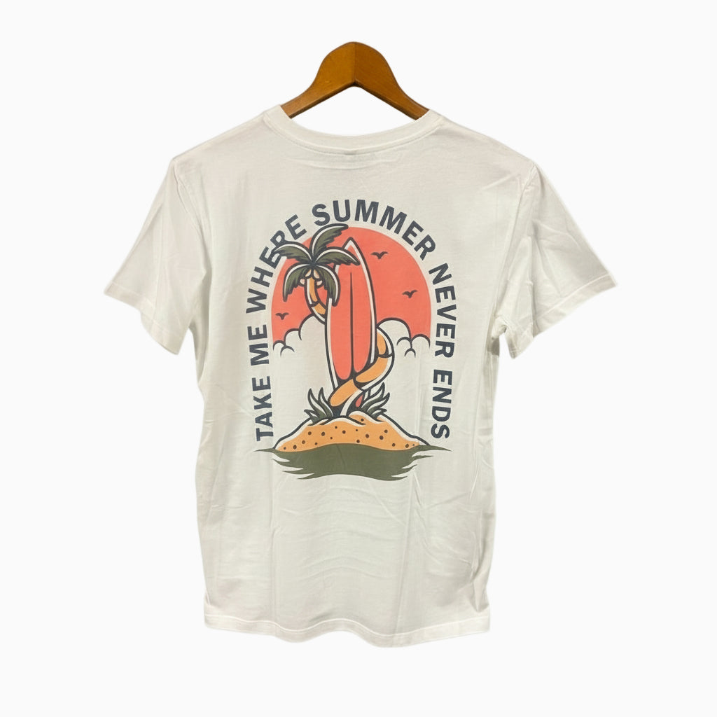 Please t-shirt manica corta bambino bianca