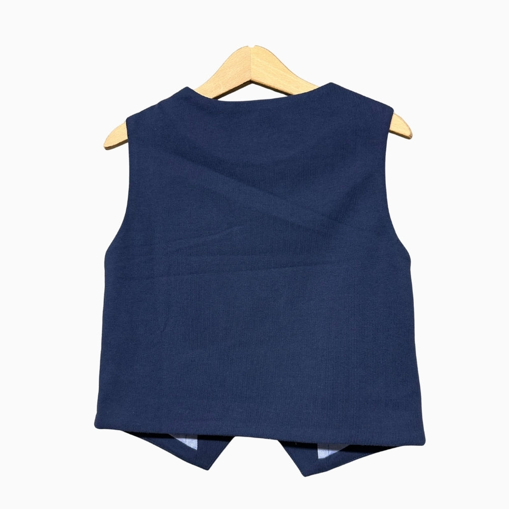 Sarabanda gilet con pochette bambino blu