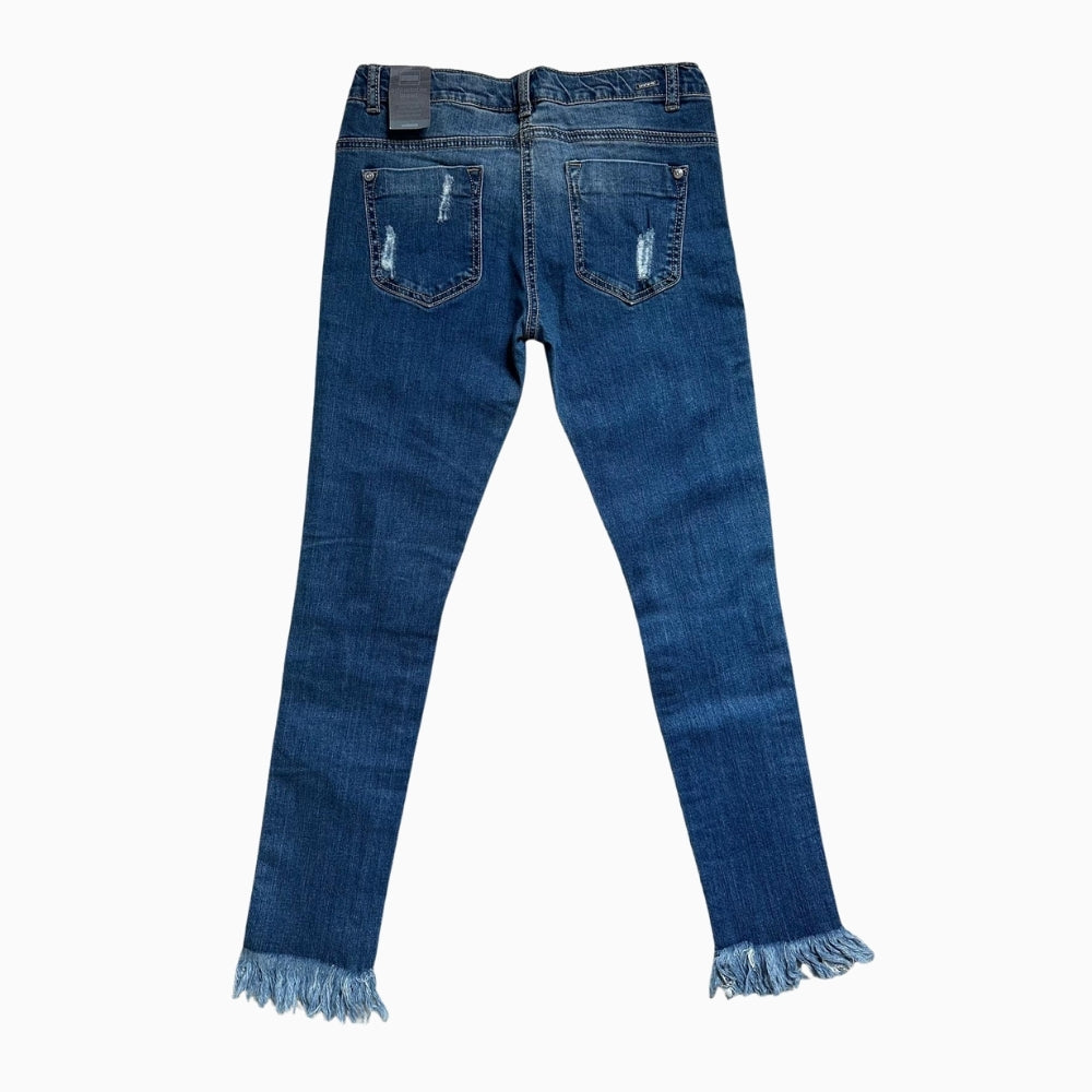 Sarabanda jeans con frange bambina blu - Abbigliamento bambini firmato | CDifferent Outlet