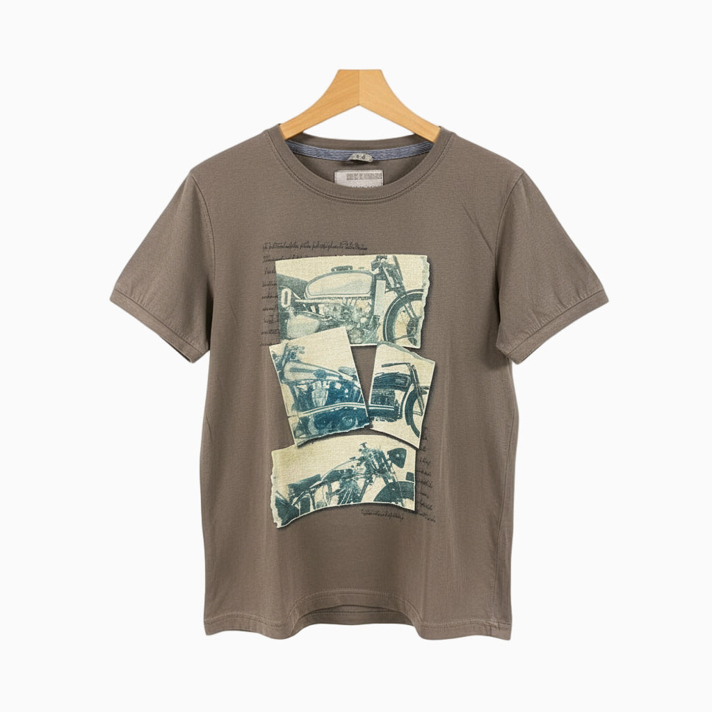 Sarabanda t-shirt manica corta bambino tortora moto - Abbigliamento bambini firmato | CDifferent Outlet