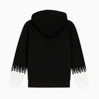 Super Of Vision felpa full zip con cappuccio fiamme bambino nera - Abbigliamento bambini firmato | CDifferent Outlet