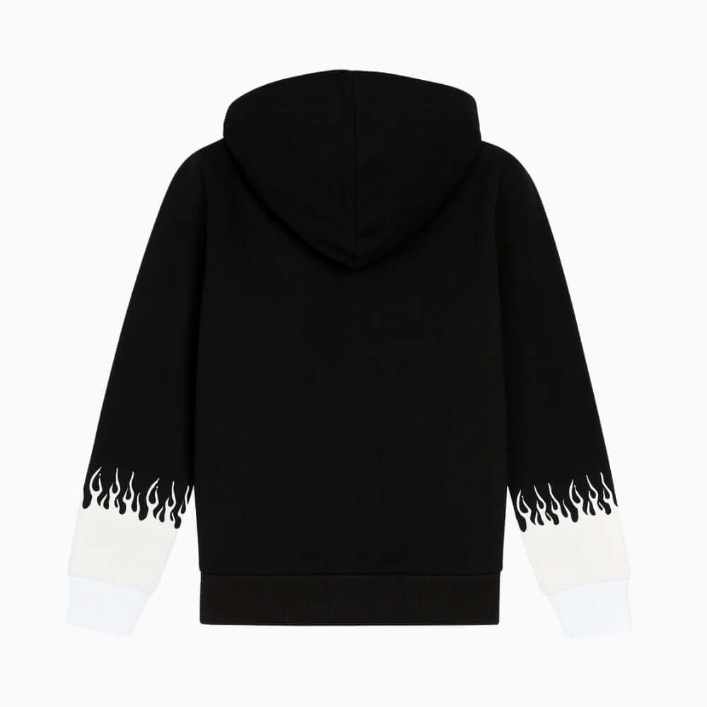 Super Of Vision felpa full zip con cappuccio fiamme bambino nera