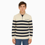 Tommy Hilfiger maglione a mezza zip con colletto bambino panna - Abbigliamento bambini firmato | CDifferent Outlet