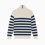 Tommy Hilfiger maglione a mezza zip con colletto bambino panna - Abbigliamento bambini firmato | CDifferent Outlet