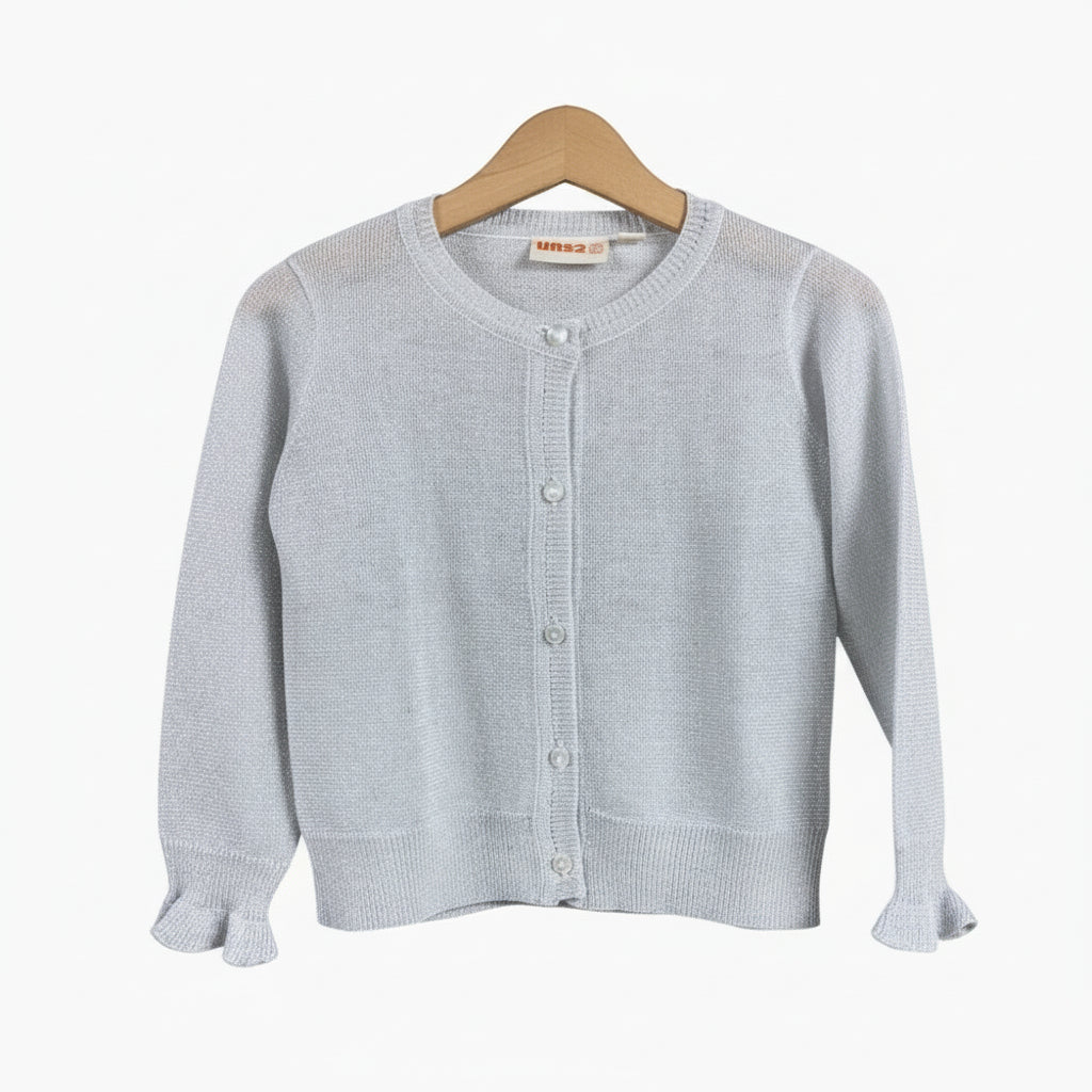 UBS2 cardigan bambina grigio con lurex - Abbigliamento bambini firmato | CDifferent Outlet