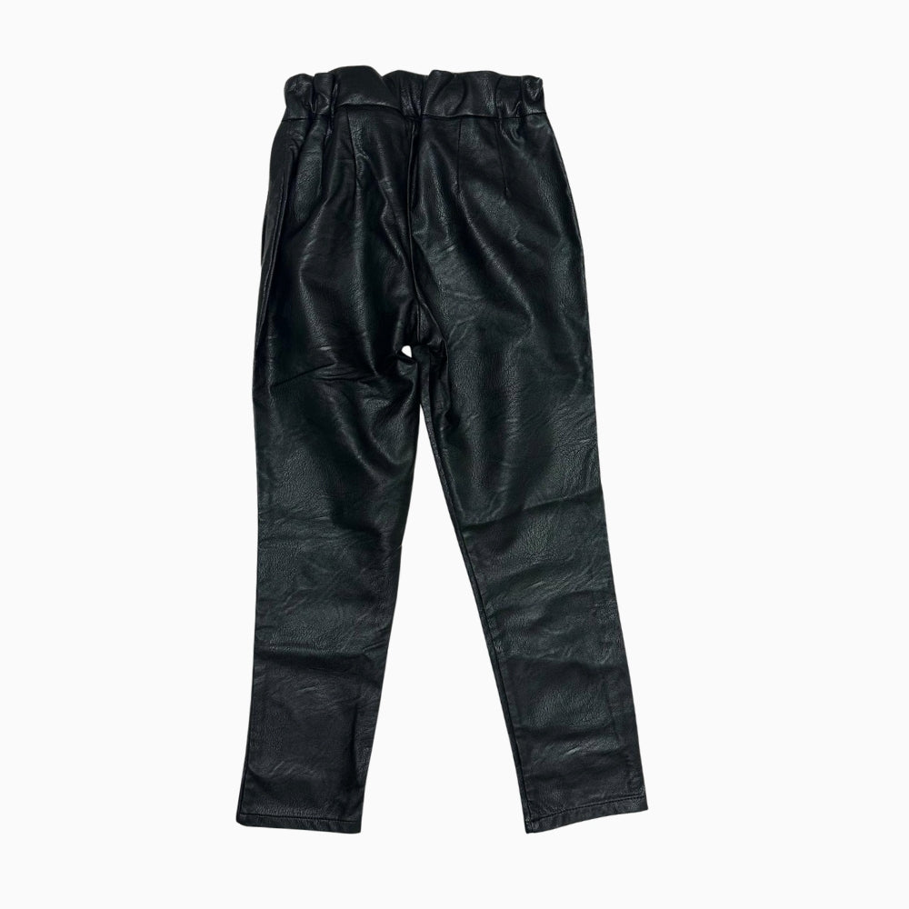 Vicolo pantalone in ecopelle bambina nero