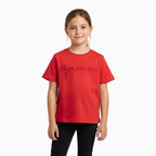 Vicolo t-shirt mezza manica bambina rossa con scritta stampata