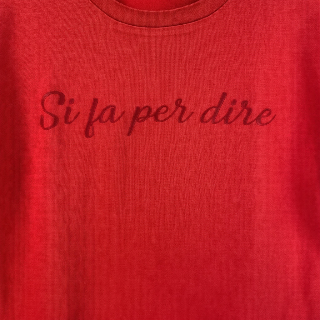 Vicolo t-shirt mezza manica bambina rossa con scritta stampata