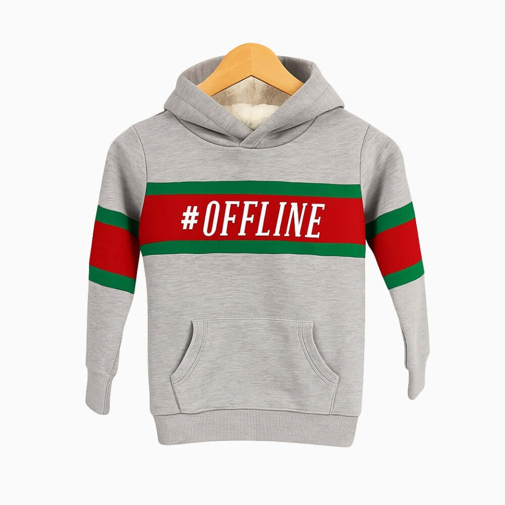 Vingino felpa con cappuccio e tasca a marsupio bambino grigia