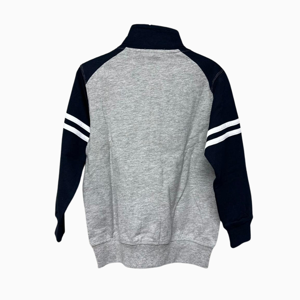 Yours felpa con zip senza cappuccio bambino grigia