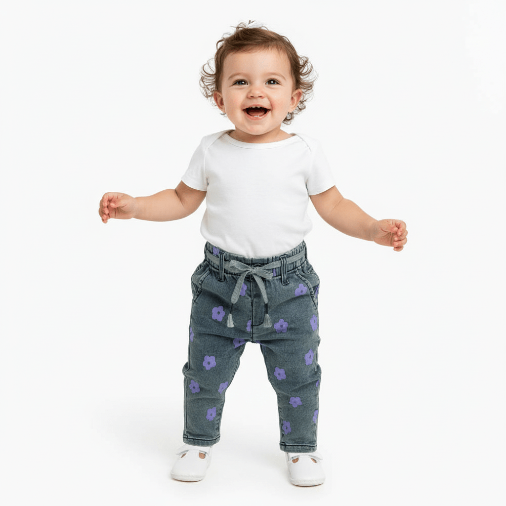 Yours jeans bambina fiori lilla