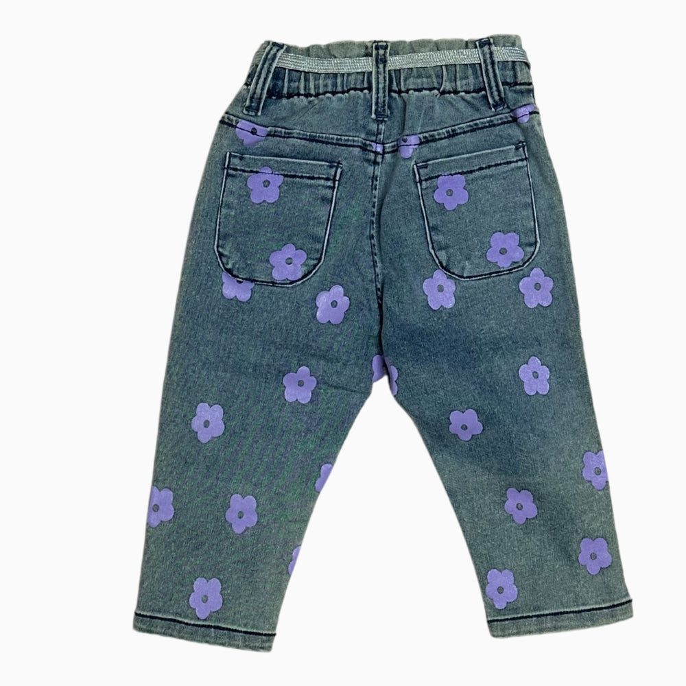 Yours jeans bambina fiori lilla