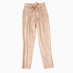 Kocca pantalone satinato con cintura a fiocco rosa cipria bambina - Abbigliamento bambini firmato | CDifferent Outlet