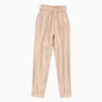 Kocca pantalone satinato con cintura a fiocco rosa cipria bambina - Abbigliamento bambini firmato | CDifferent Outlet