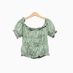 Mayoral top bambina verde salvia scollo elastico