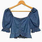 Mayoral top jeans maniche a palloncino