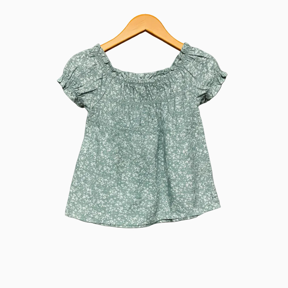 Mayoral blusa bambina floreale verde salvia - Abbigliamento bambini firmato | CDifferent Outlet