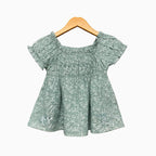 Mayoral blusa bambina floreale verde salvia