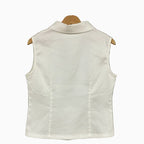 Alice Pi camicia smanicata bambina avorio con colletto