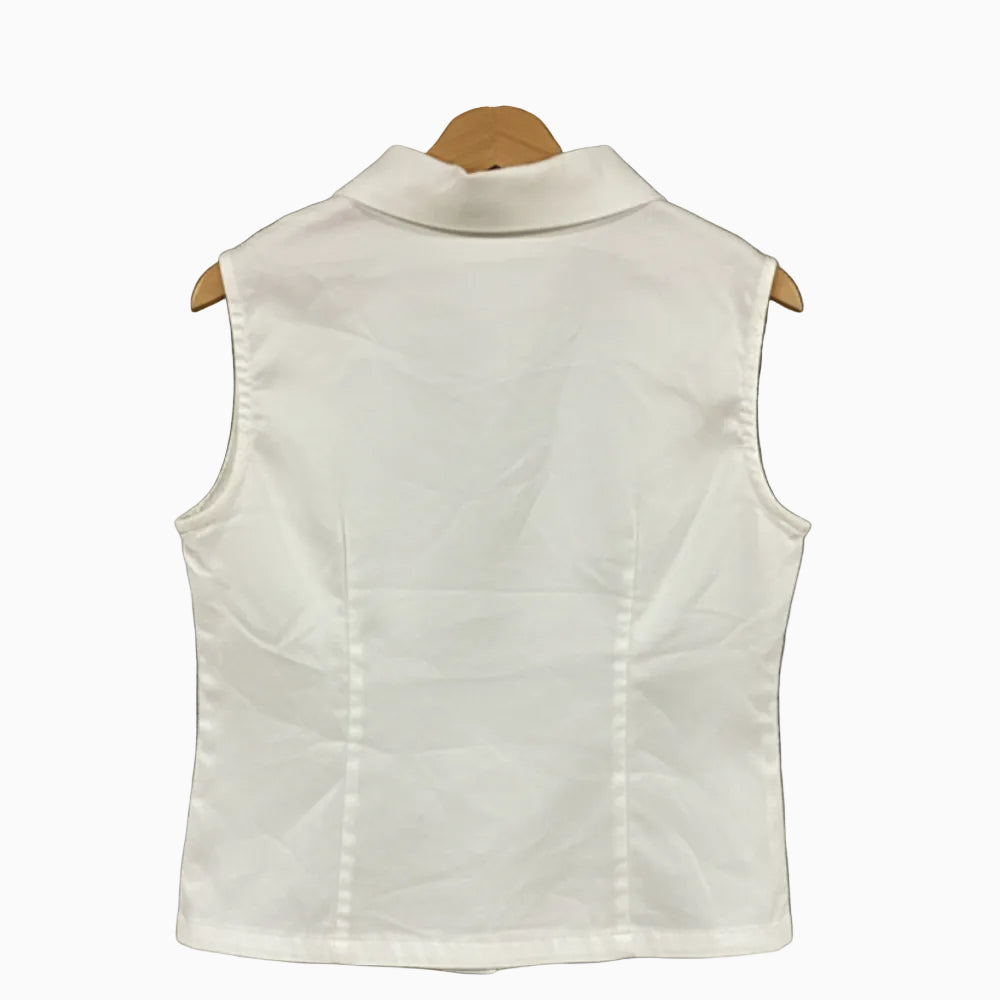 Alice Pi camicia smanicata bambina avorio con colletto