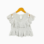 Mayoral top bianco bambina con balze in sangallo