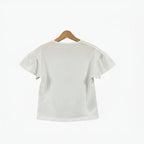 Ativo t-shirt manica corta bambina bianca con farfalla