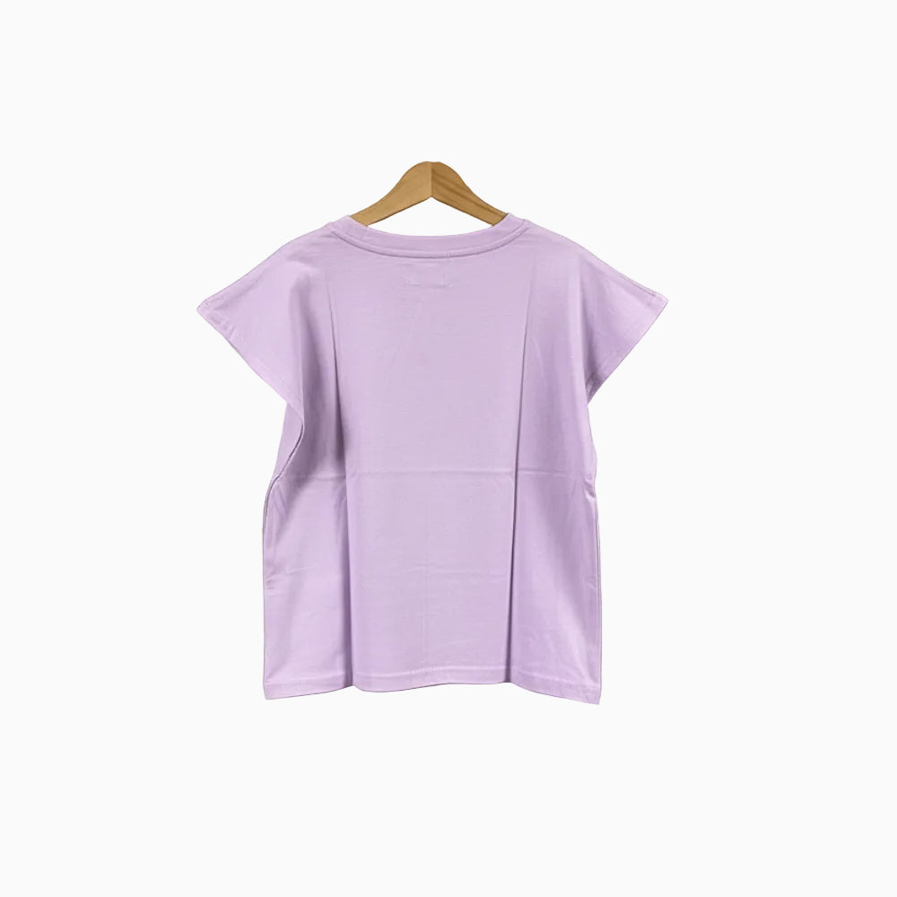 Only t-shirt bambina manica corta ad aletta lilla