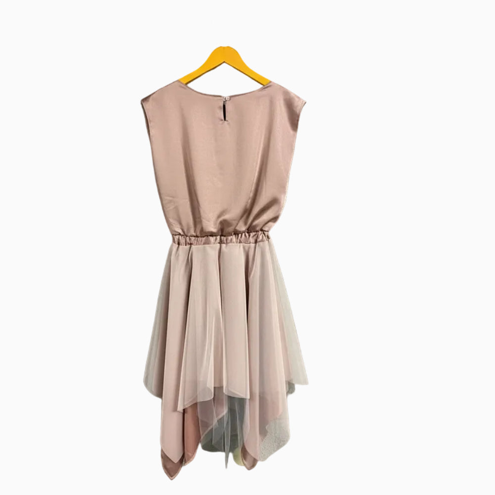 People vestito bambina rosa cipria con tulle - Abbigliamento bambini firmato | CDifferent Outlet